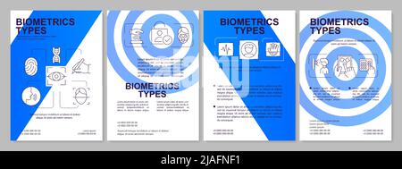 Modèle de brochure bleue pour les types biométriques Illustration de Vecteur