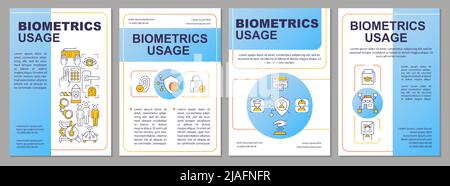 Modèle de brochure bleue d'intégration biométrique Illustration de Vecteur