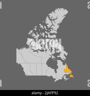 Terre-Neuve mis en évidence sur la carte du Canada Illustration de Vecteur