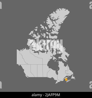 Nouveau-Brunswick mis en évidence sur la carte du Canada Illustration de Vecteur