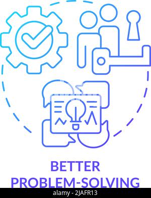 Meilleure résolution des problèmes icône de concept de gradient bleu Illustration de Vecteur