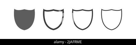 Shield avec collection d'icônes de ligne Illustration de Vecteur