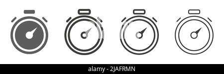 Ensemble d'icônes de la ligne du chronomètre Illustration de Vecteur