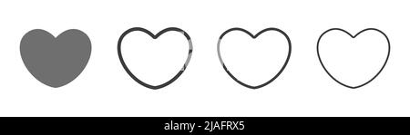 Icônes de cœur définies. Concept d'amour, différents coups Illustration de Vecteur