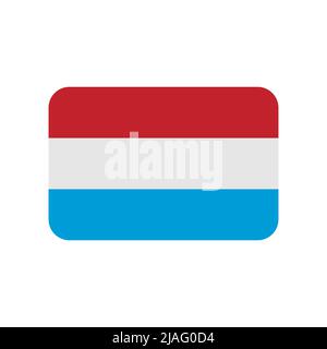 Icône vecteur drapeau luxembourgeois sur fond blanc Illustration de Vecteur