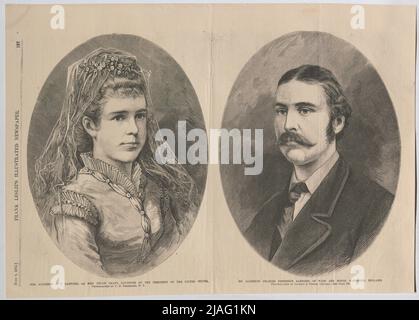 MADAME. ALGERNON C. F. SARTORIS, NÈE MISS NELLIE GRANT, FILLE DU PRÉSIDENT DES ETATS-UNIS. M. ALGERNON CHARLES FREDERICK SORTORIS, (...)». C. D. Fredericks & Lovejoy & Foster: Nellie Grant Sartoris, Tochter von Ulysses S. Grant, und Algernon Charles Frederick Sartoris (aus 'Frank Leslie's Illustrated Newspaper', New York). Inconnu Banque D'Images