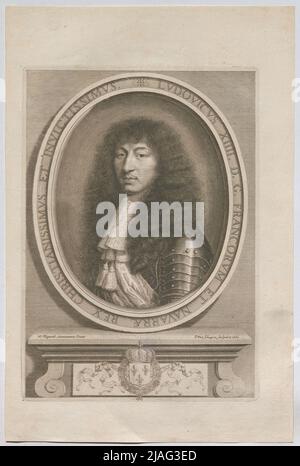 Louis 14. D. G. Français et Navarre Roi Christian. '. Ludwig 14., Konig von Frankreich und von Navarra. Peter Van Schuppen (1627-1702), Copper Engraver, d'après Pierre Mignard (1612-1695), artiste Banque D'Images