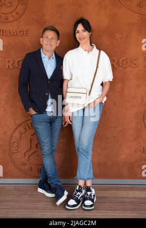 Geraldine Maillet, Daniel Riolo au Village pendant l'Open de tennis Roland Garros 2022 le 30 mai 2022 à Paris, France. Photo de Nasser Berzane/ABACAPRESS.COM Banque D'Images