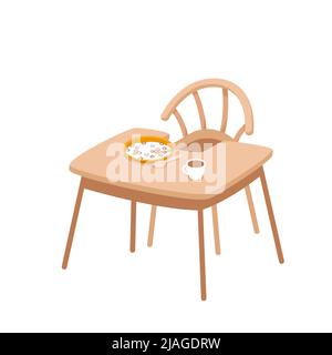 Table de meubles pour enfants pour manger Illustration de Vecteur