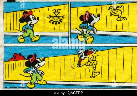 Insert de chewing-gum turc. Walt Disney. 1980s. Banque D'Images