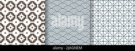 Ensemble de motifs abstraits géométriques. Texture linéaire répétée sans fin pour papier peint, emballages, bannières, invitations, cartes de visite, imprimé tissu Illustration de Vecteur