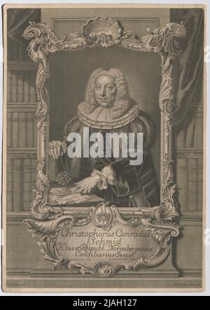 Chris Conrad Schmid Tap et republ. Norimbergensis Conseiller principal. '. Christoph Conrad Schmid, le droit du conseiller senior de Nurnberg. Johann Wilhelm Wintter (1696-1765), artiste, après : Gabriel Müller (1688-1760), artiste Banque D'Images
