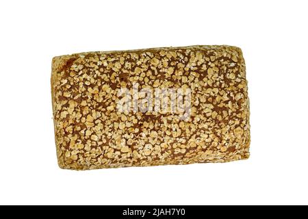 pain aux graines sur la vue de dessus blanche Banque D'Images
