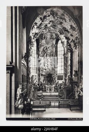 1., Michaelerplatz 5 - Michaelerkirche - vue intérieure - autel et choeur. Bruno Reiffenstein (1869-1951), photographe Banque D'Images