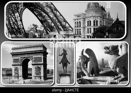 La belle ville de Paris avec ses monuments comme elle était au début du XXe siècle Banque D'Images