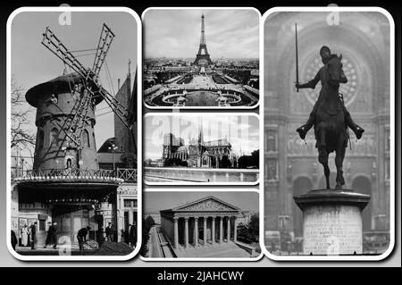 La belle ville de Paris avec ses monuments comme elle était au début du XXe siècle Banque D'Images