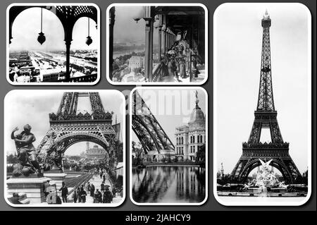 La Tour Eiffel à Paris comme elle est apparue au début du XIXe siècle Banque D'Images