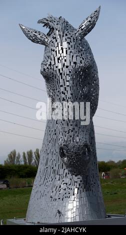 La statue de Kelpies à Falkirk, en Écosse pendant la journée Banque D'Images