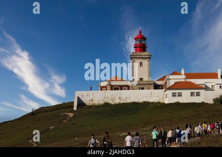 Le phare surplombant Cabo da Roca le point le plus à l'ouest du Portugal et de l'Europe continentale Banque D'Images