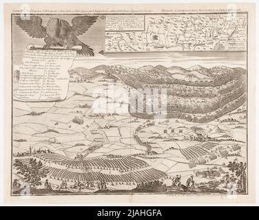 La bataille près de Hohenfriedberg près de Schweidnitz le 4 juin 1745. Georg Paul Busch († 1756), Copper Engraver, Johann David d. Ä. Schleuen (1711-1771), engraver de cuivre Banque D'Images