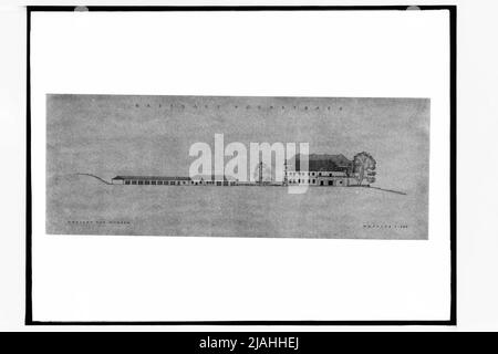 Design pour le Rasthaus Hochstraß sur le Reichsautobahn (vue du nord) Banque D'Images