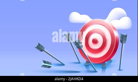 Page d'accueil de Target, bannière icône 3d d'entreprise. Illustration vectorielle Illustration de Vecteur