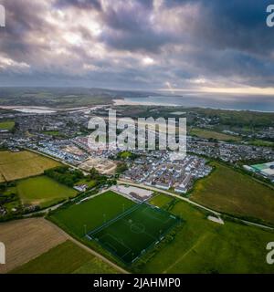 Hayle football Club avec Town Behind Banque D'Images