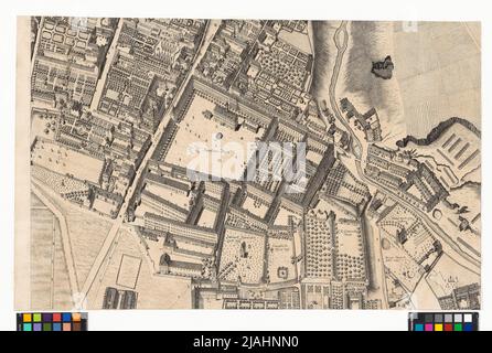 Scénographie/ ou géométriquement perspect illustration/ Kayl: Königl: Haupt: U: Residenz Stadt/ Wienn/ en Autriche/ sur le plus haut commandement et tiré/ du 1769 mai Monots, au dernier octobre 1774/ ... '. Ville de Vienne et de leur banlieue (24 parties originales en 48 feuilles). Joseph Daniel von Huber (1730-1788) Banque D'Images