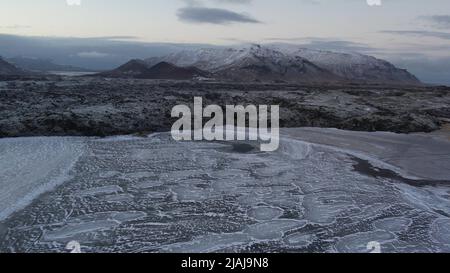 Berserkjarhraun Lavarfield, Islande de l'Ouest Banque D'Images