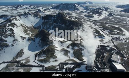 Centrale géothermique Hellisheidi, Islande Banque D'Images