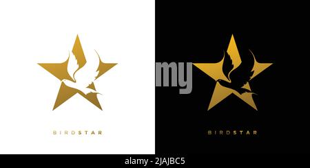 Design élégant et attrayant avec logo représentant une étoile d'oiseau Illustration de Vecteur