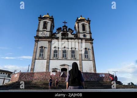 Salvador, Bahia, Brésil - 25 juillet 2020 : vue sur la basilique de Senhor do Bonfim, connue sous le nom d'Igreja do Bonfim, dans la ville de Salvador. Banque D'Images