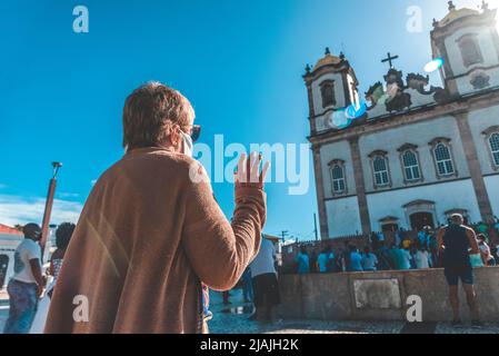 Salvador, Bahia, Brésil - 25 juillet 2020 : vue sur la basilique de Senhor do Bonfim, connue sous le nom d'Igreja do Bonfim, dans la ville de Salvador. Banque D'Images