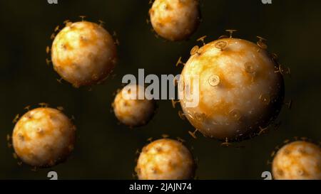 Illustration biomédicale conceptuelle syndrome respiratoire du Moyen-Orient causé par le coronavirus du mers. Banque D'Images