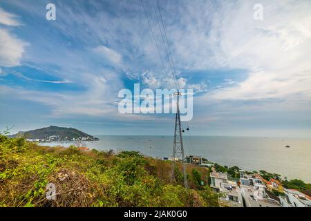 Ho May téléphérique et station sur la montagne de Nui Lon dans la ville et la côte de Vung Tau, Vietnam. Vung Tau est une ville côtière célèbre dans le sud du Vietnam. Trave Banque D'Images