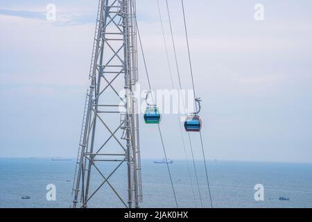 Ho May téléphérique et station sur la montagne de Nui Lon dans la ville et la côte de Vung Tau, Vietnam. Vung Tau est une ville côtière célèbre dans le sud du Vietnam. Trave Banque D'Images