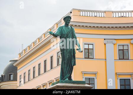 Odessa, Ukraine - 5 septembre 2021: Lieu historique. Monument au Duc de Richelieu à Odessa Banque D'Images