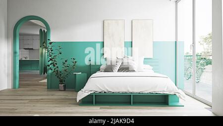 intérieur moderne de la chambre. 3d concept de rendu Banque D'Images