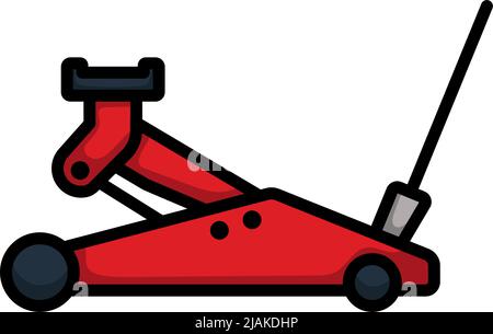 Icône de cric hydraulique.Contour gras modifiable avec Color Fill Design.Illustration vectorielle. Illustration de Vecteur