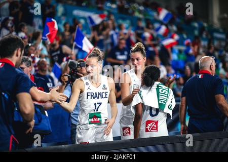 Espagne, Ténérife, 22 septembre 2018 : équipe nationale féminine de basket-ball française lors de la coupe du monde féminine de basket-ball de la FIBA Banque D'Images