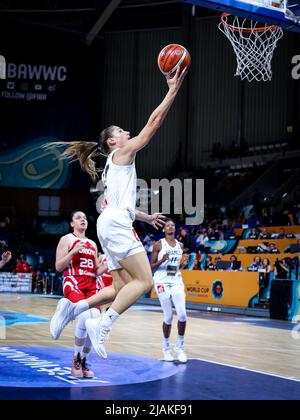 Espagne, Ténérife, 26 septembre 2018: Romane Bernies, joueur de basket-ball français, en action lors de la coupe du monde de basket-ball 2018 de la FIBA en Espagne. Banque D'Images