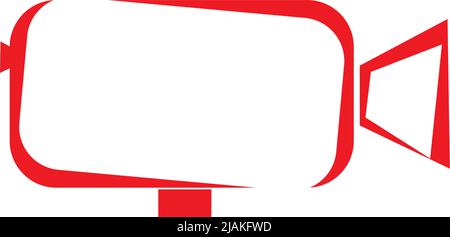 Modèle vectoriel de conception de logo de la société Movie Maker avec icône d'enregistreur vidéo Illustration de Vecteur