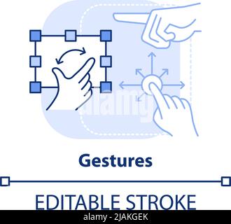 Gestes bleu clair icône de concept Illustration de Vecteur