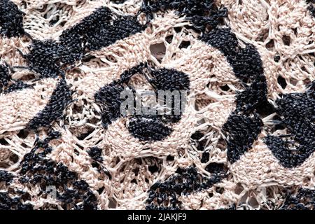 Matériau plissé gris, fond Macro texturé Banque D'Images