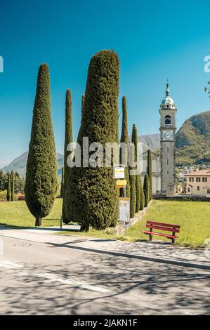 Église Chiesa Parrocchiale di Sant'Abbondio à Collina d'Oro au Tessin Banque D'Images