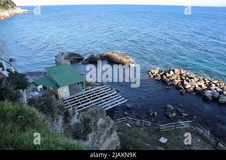 Capri - Lido Bagni di Tiberio dalla scala di accesso Banque D'Images