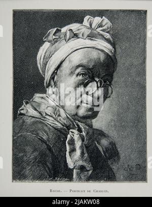 Portrait de Chardin / Portrait de Chardin [selon le portrait pastel Jean Siméon Chardin (1699 1779) de 1771] Chardin, Jean Baptiste Siméon (1699 1779), Baude, Charles (1853 1935) Banque D'Images