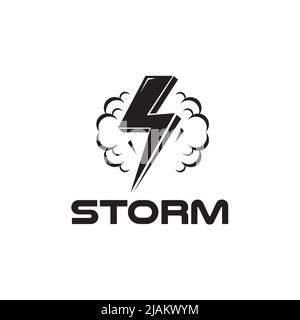 Motif original du logo vectoriel de la lettre Storm S. Illustration de Vecteur
