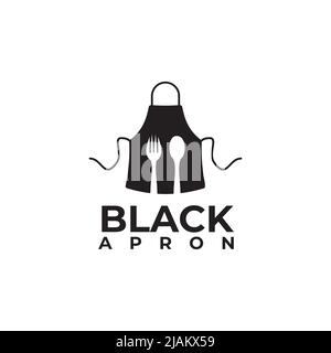 Motif vectoriel de restaurant à tablier noir Illustration de Vecteur