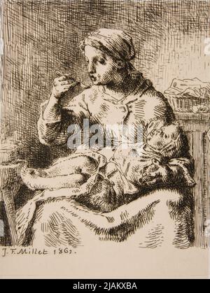 La Bouillie / Owsianka Z: „Gazette des Beaux Arts», 1 septembre 1861, art. 256–266, Druk. Jean François (1814 1875), Delâtre, Auguste (1822 1907) Banque D'Images